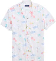 vineyard vines Sea The Keys Seabreeze Linen Blend Camp Shirt