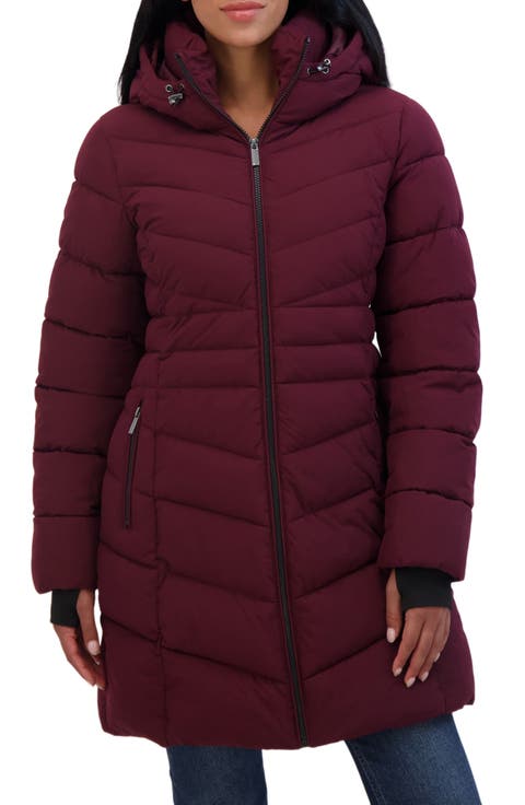 Water Resistant Hooded Long Puffer Jacket