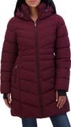 Sebby Water Resistant Hooded Long Puffer Jacket