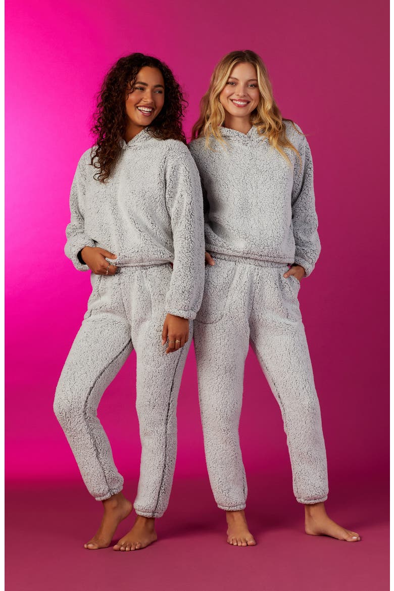 Teddy Lounge Hoodie (Nordstrom Exclusive), Alternate, color, GREY