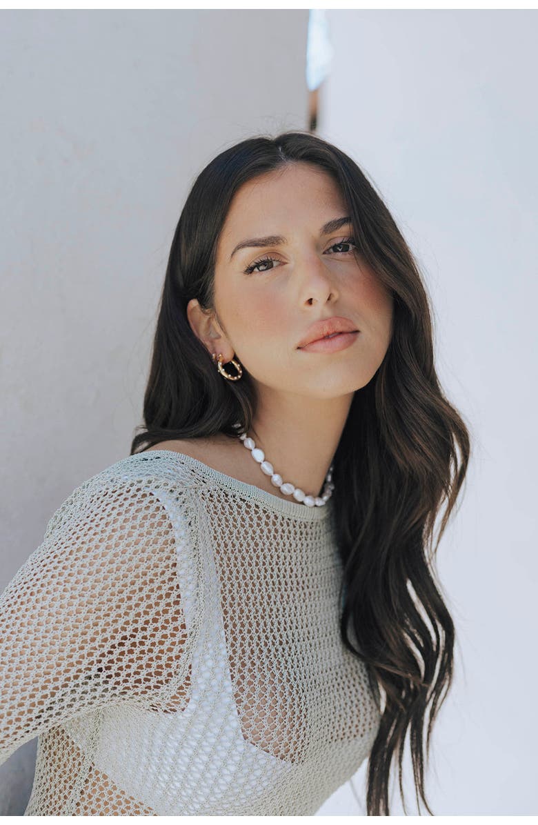 Untamed Petals Sea Breeze Freshwater Pearl Choker, Alternate, color, Gold