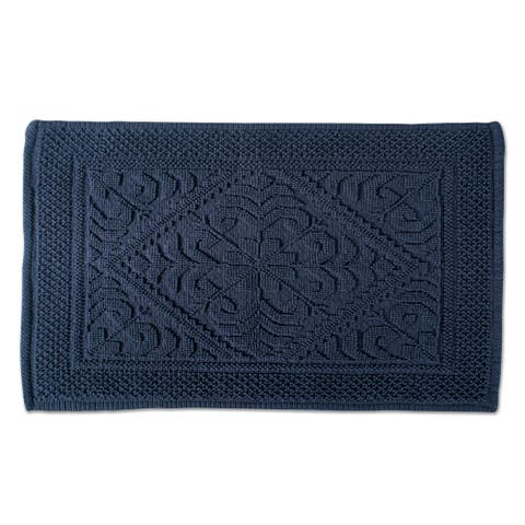 Jacquard Bordered Bath Mat, 20x31"