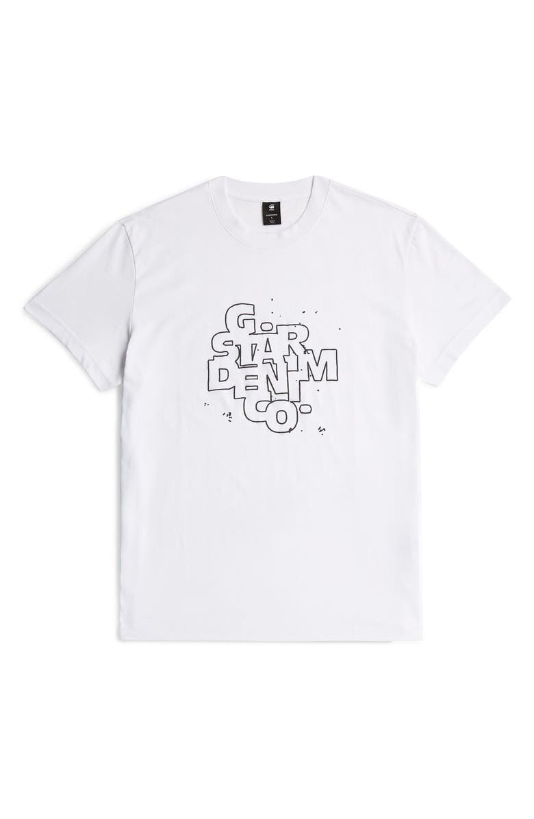 G-STAR HD Print Organic Cotton Graphic T-Shirt, Alternate, color, White