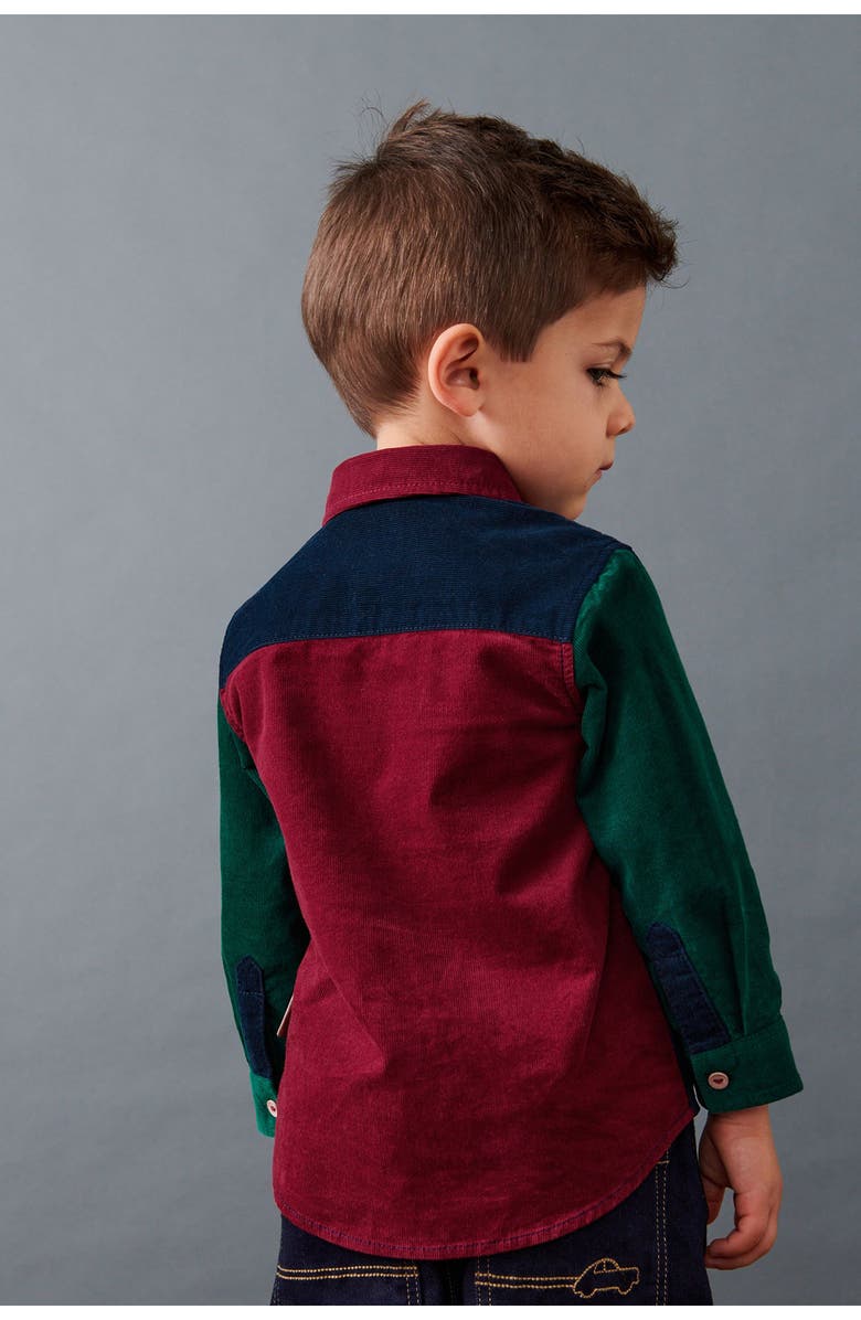 NEXT Kids' Colorblock Cotton Corduroy Button-Up Shirt, Alternate, color, 