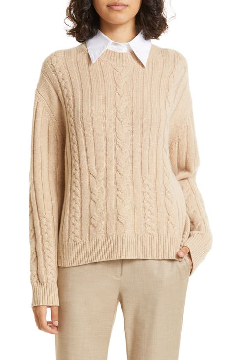 Collar Detail Long Sleeve Cashmere Sweater