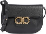 FERRAGAMO Lizzy Double Gancio Leather Crossbody Bag