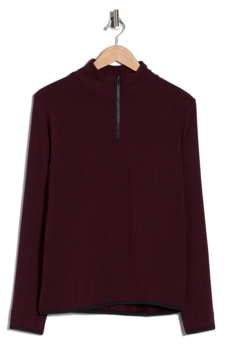 Threads 4 Thought Feather Fleece Quarter Zip Sweatshirt, Alternate, color, Heather Royal Burgundy