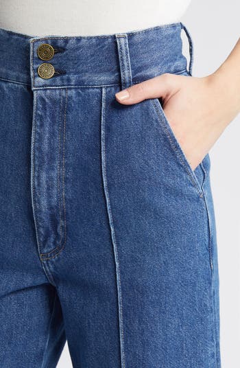 '70s Seamed Crop Straight Leg Jeans