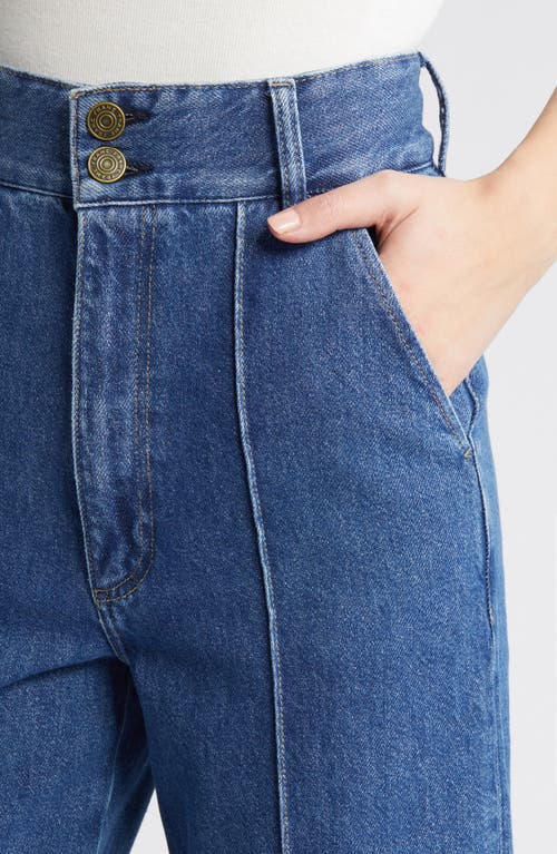 Shop Frame '70s Seamed Crop Straight Leg Jeans In Lago Di Como