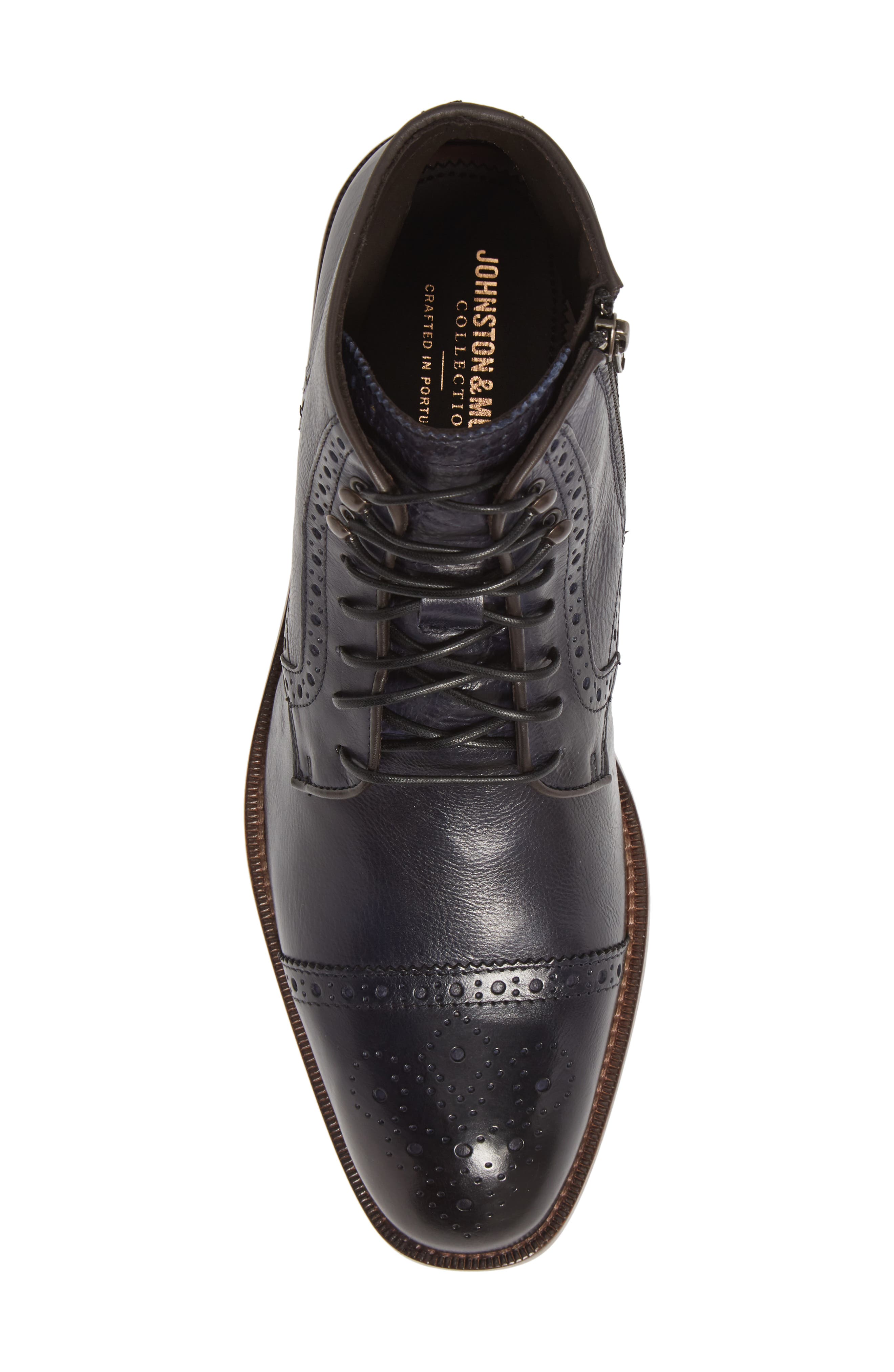 Johnston & Murphy Donahue Cap Toe Boot, Alternate, color, NAVY ITALIAN