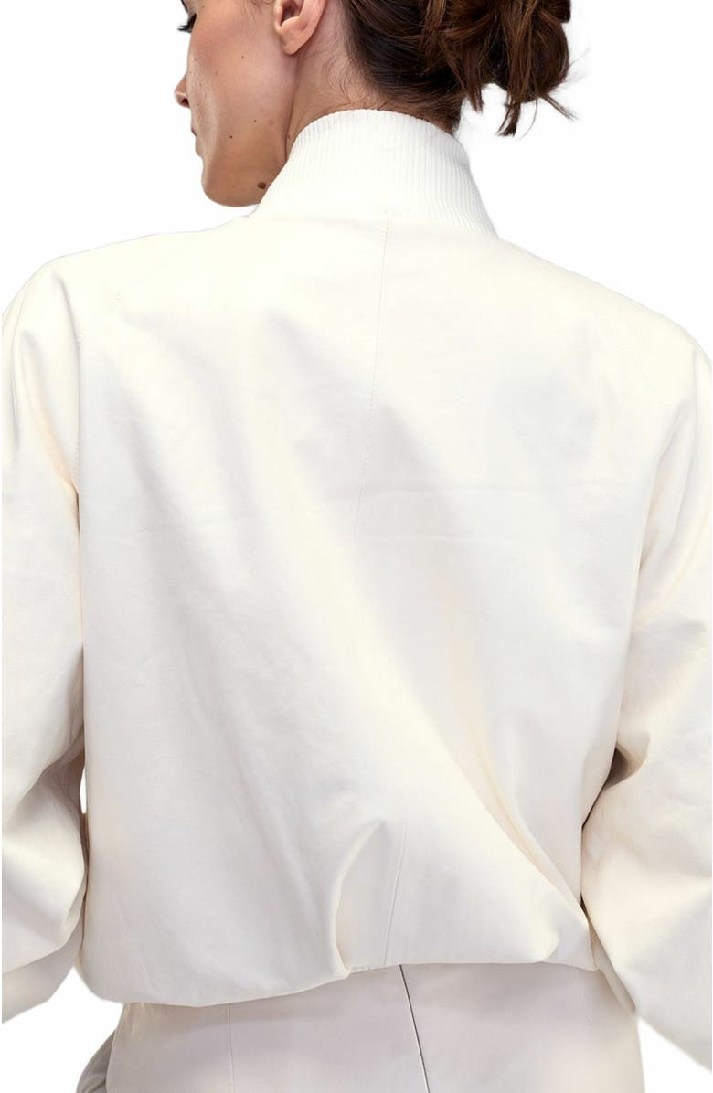 Cynthia Rowley LEATHER OVERSIZED BOMBER JACKET, Alternate, color, 