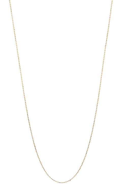 Essentials 14K Gold Beaded Chain Necklace