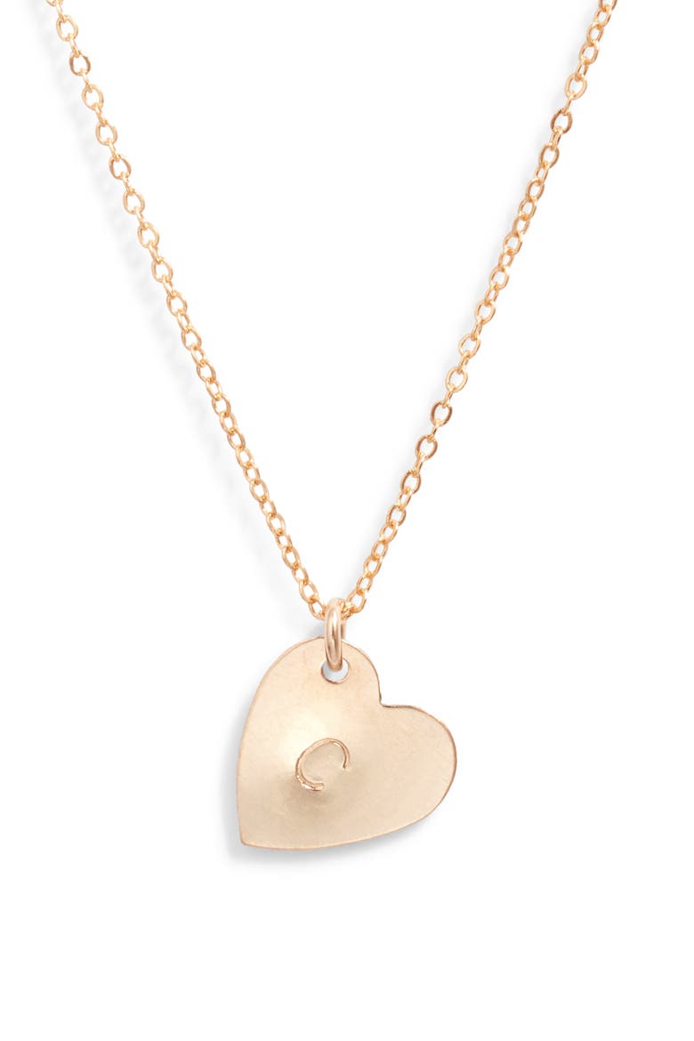 Sophia Initial Heart Pendant Necklace, Main, color, GOLD / C