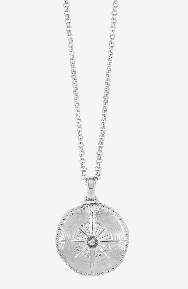 Dower & Hall True North Diamond Locket, Main, color, Sterling Silver