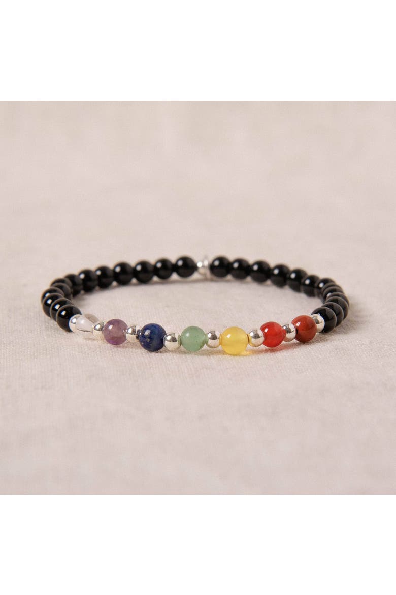 Seven Chakra Energy Bracelet, Alternate, color, Black / Multi