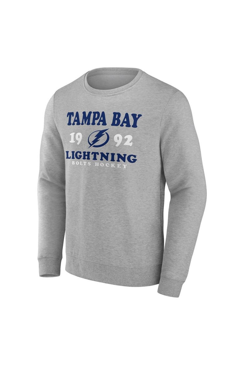 Men's Fanatics Branded Heather Charcoal Tampa Bay Lightning Fierce Competitor Pullover Sweatshirt, Alternate, color, Charcoal