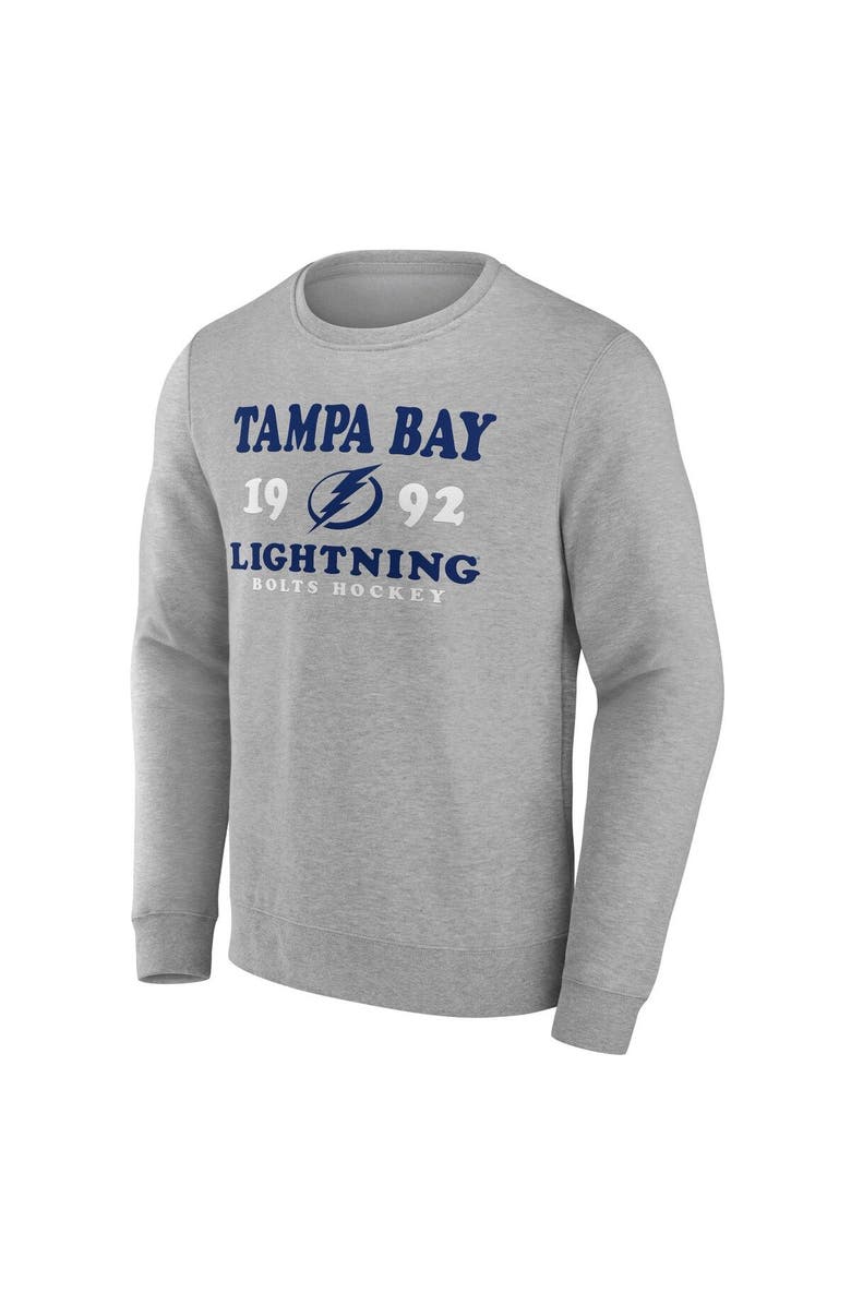 FANATICS Men's Fanatics Branded Heather Charcoal Tampa Bay Lightning Fierce Competitor Pullover Sweatshirt, Alternate, color, Charcoal