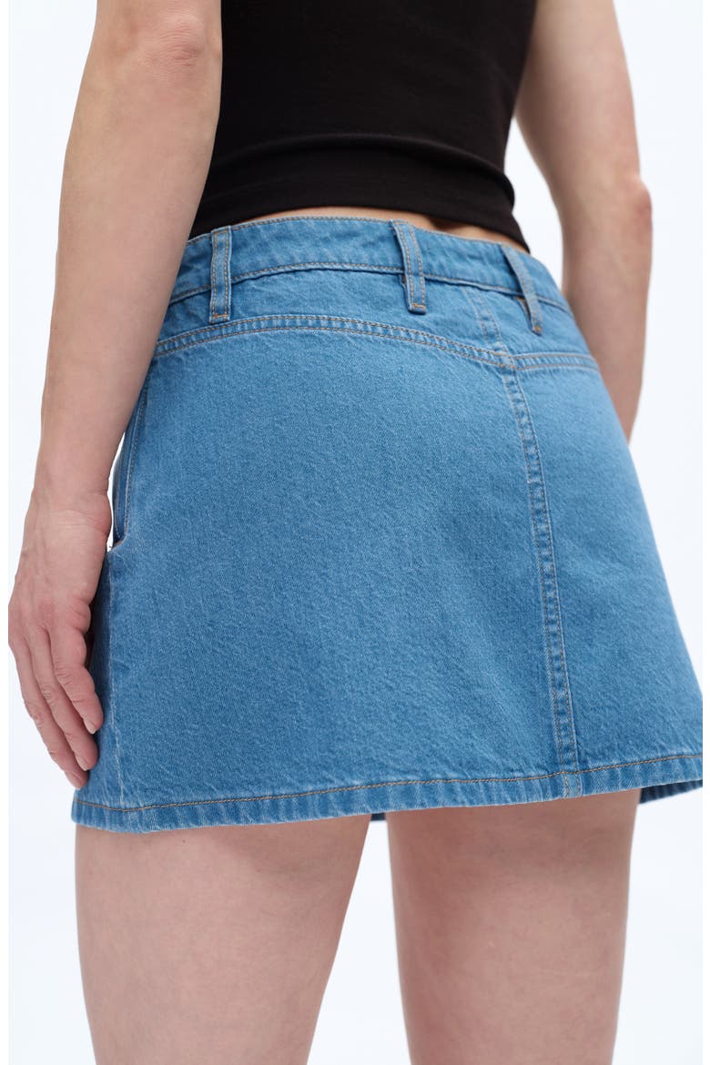 Denim Miniskirt, Alternate, color, MEDIUM BLUE