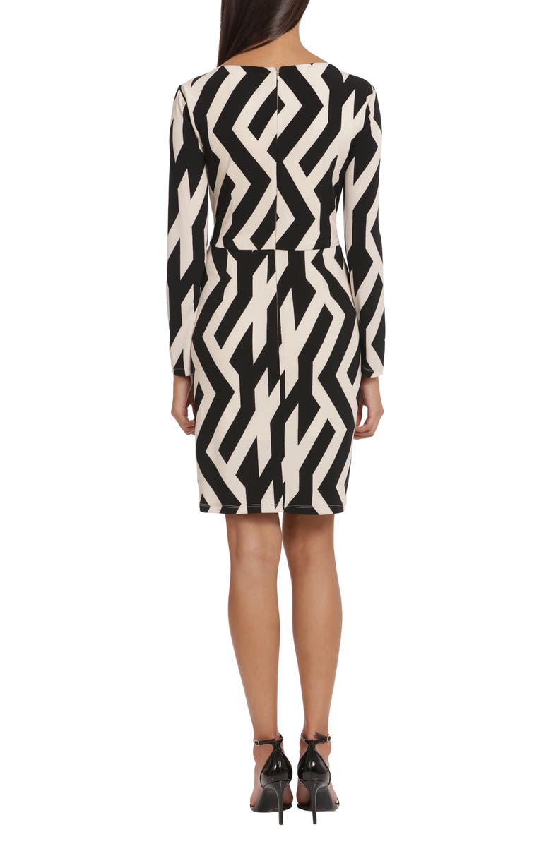 DONNA MORGAN FOR MAGGY Print Long Sleeve Twisted Waist Dress, Alternate, color,