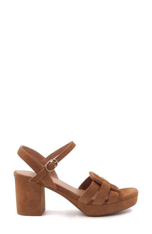 Aquatalia Micah Block Heel Quarter Strap Suede Sandal In Caffe