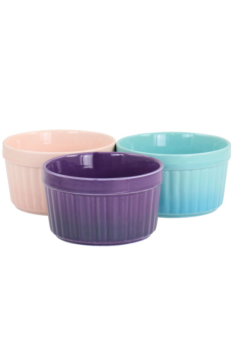 Crockpot Thornburg 6 Piece 12 Ounce Round Stoneware Ramekin Set in Pastel, Alternate, color, Blue