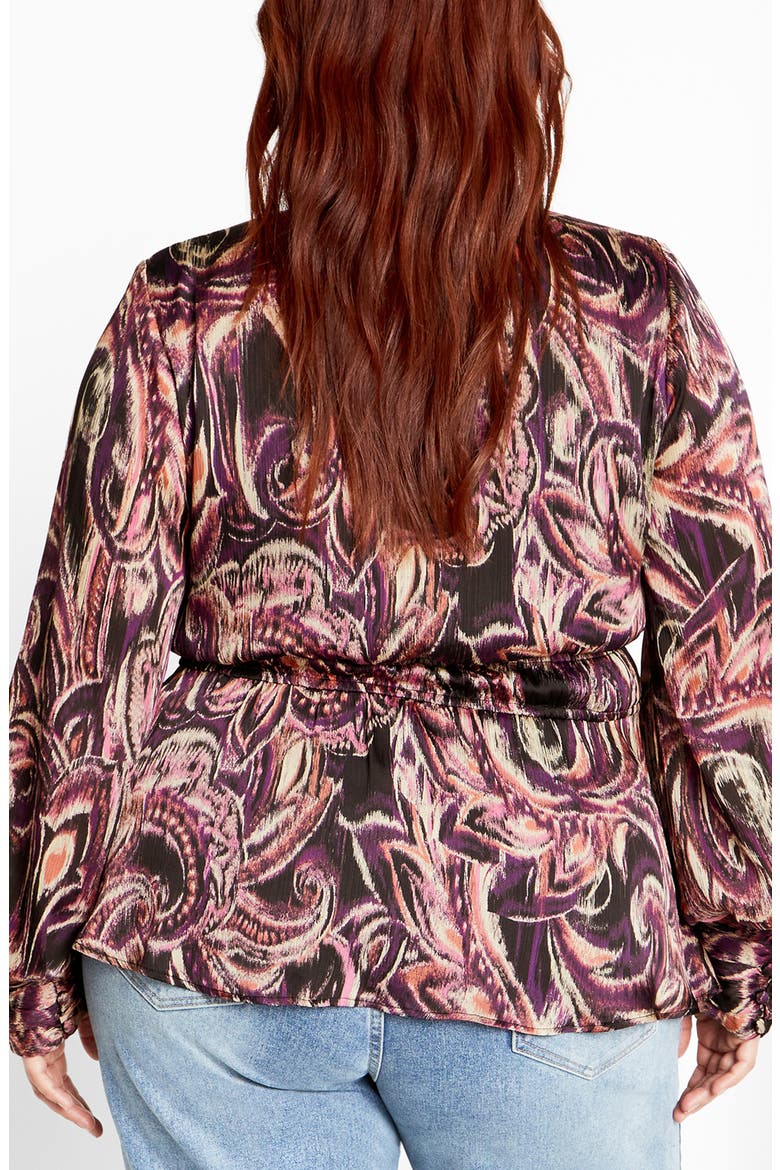 Della Print Keyhole Top, Alternate, color, PAISLEY