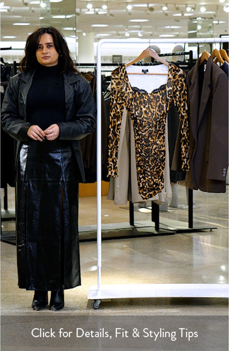 Maygel Peekaboo Lace Trim Long Sleeve Mesh Minidress, sales video thumbnail