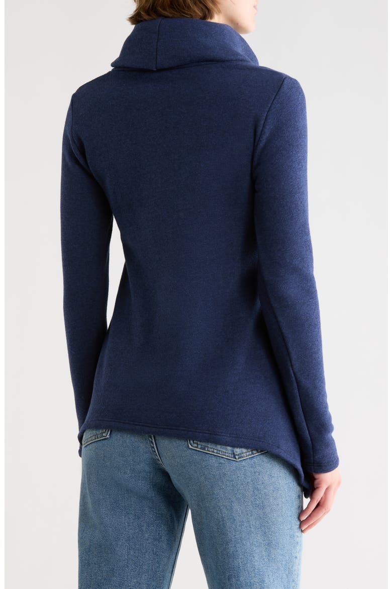 Turtleneck Asymmetric Sweater, Alternate, color, BLUE SPLASH