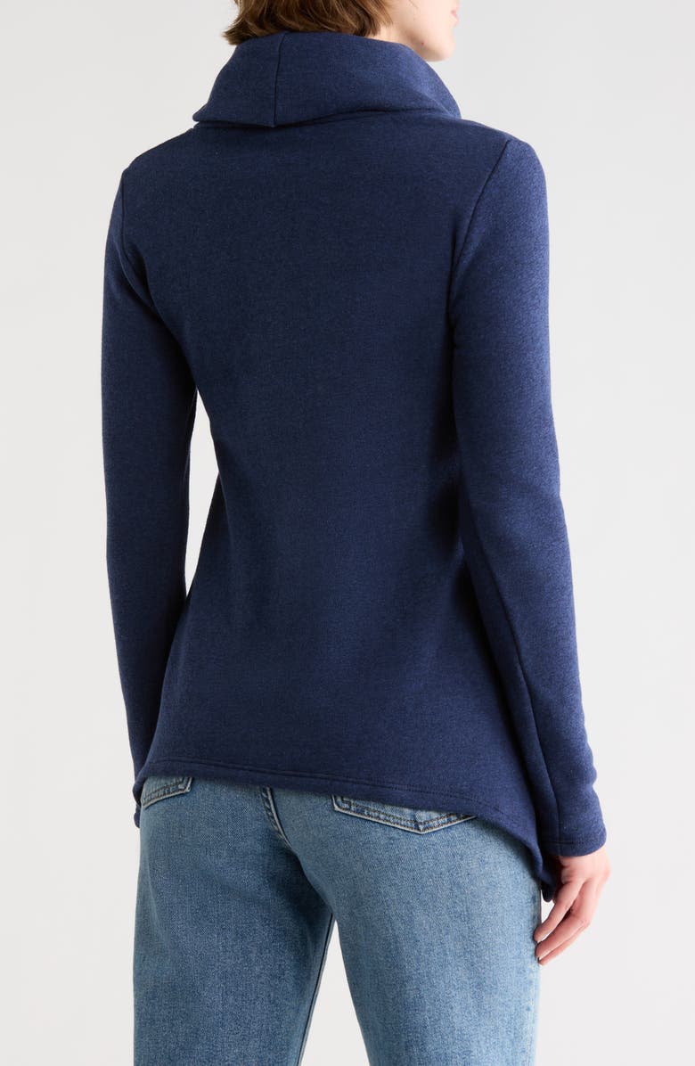 GO COUTURE Turtleneck Asymmetric Sweater, Alternate, color, Blue Splash