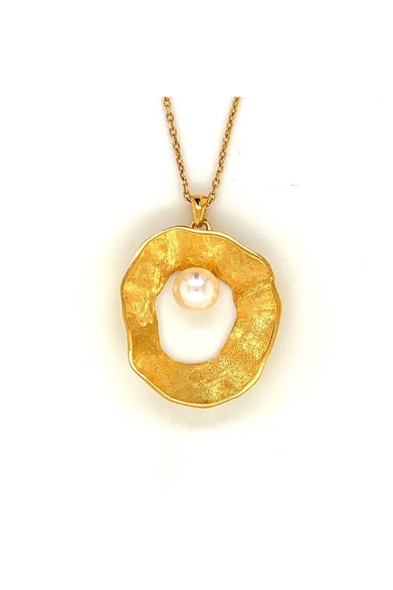 Sea & Moon Large Necklace, Sterling Silver with Gold Plate, Alternate, color, Gold Plated