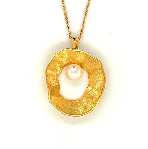 Sea 
Moon Medium Necklace, Sterling Silver with Gold Plate