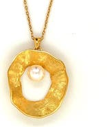 Esin Akan Sea & Moon Medium Necklace, Sterling Silver with Gold Plate