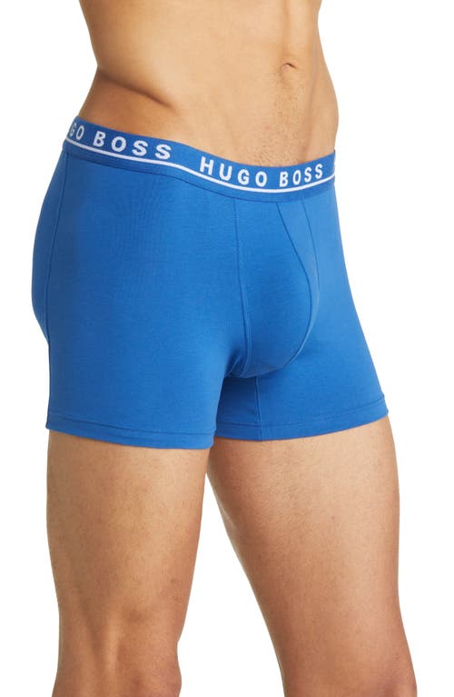 Hugo Boss Boss Assorted 3-pack Power Stretch Cotton Boxer Briefs In Blue