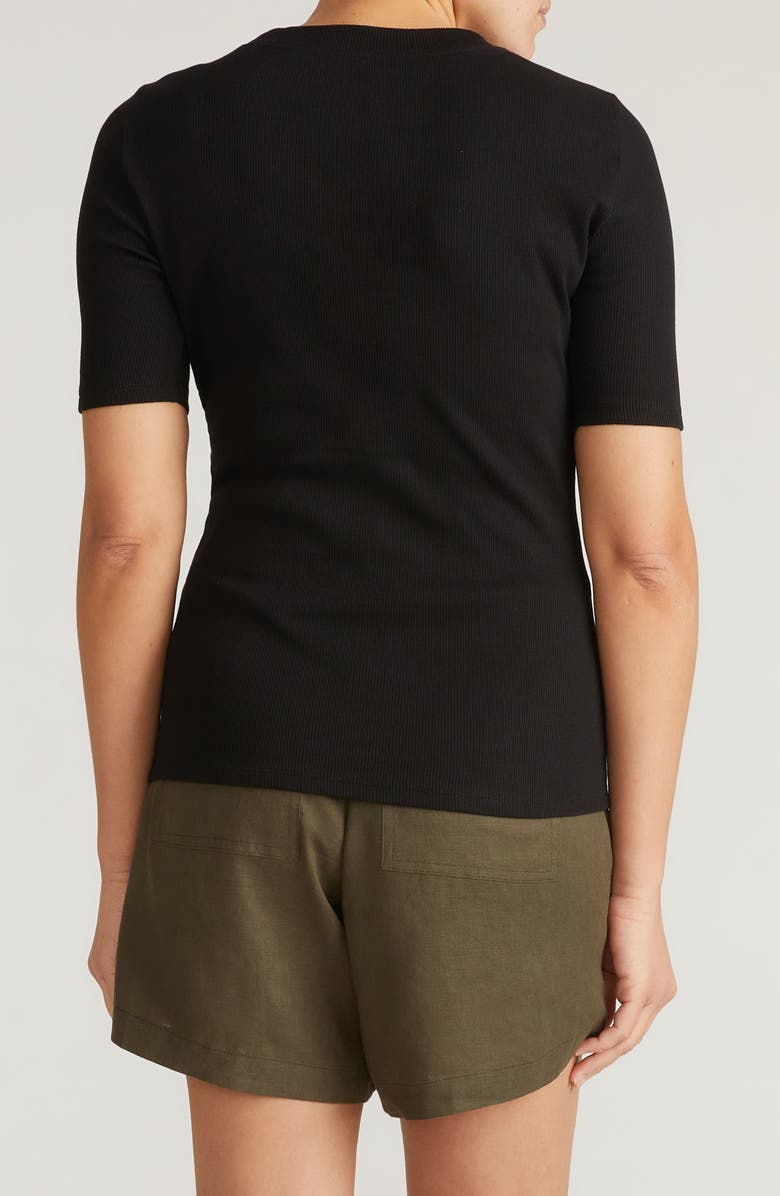 Universal Standard Classic Rib Short Sleeve Top, Alternate, color, 