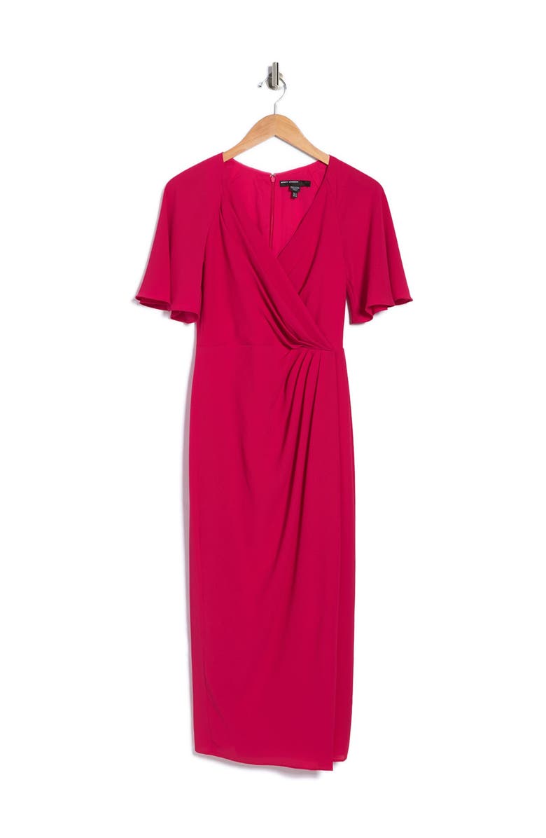 Maggy London Side Drape Midi Dress, Alternate, color, 