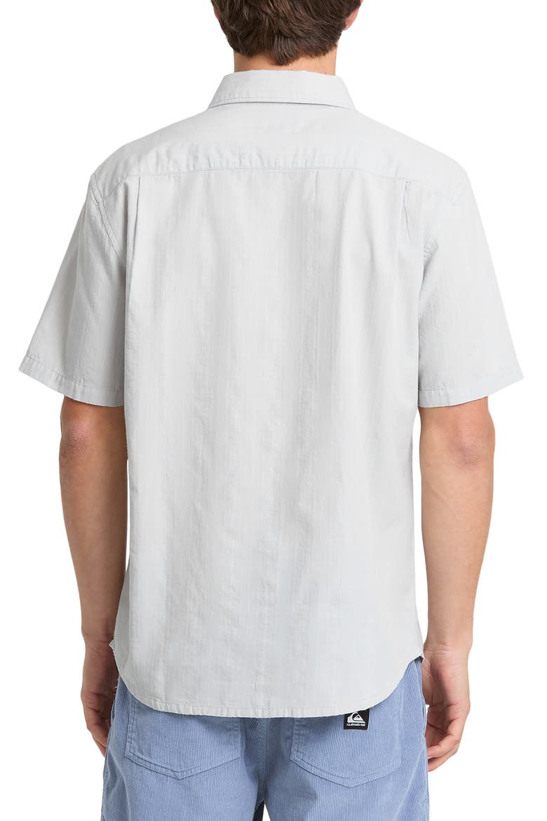 Dobby Stripe Classic Short Sleeve Cotton Button-Up Shirt, Alternate, color, MICRO CHIP