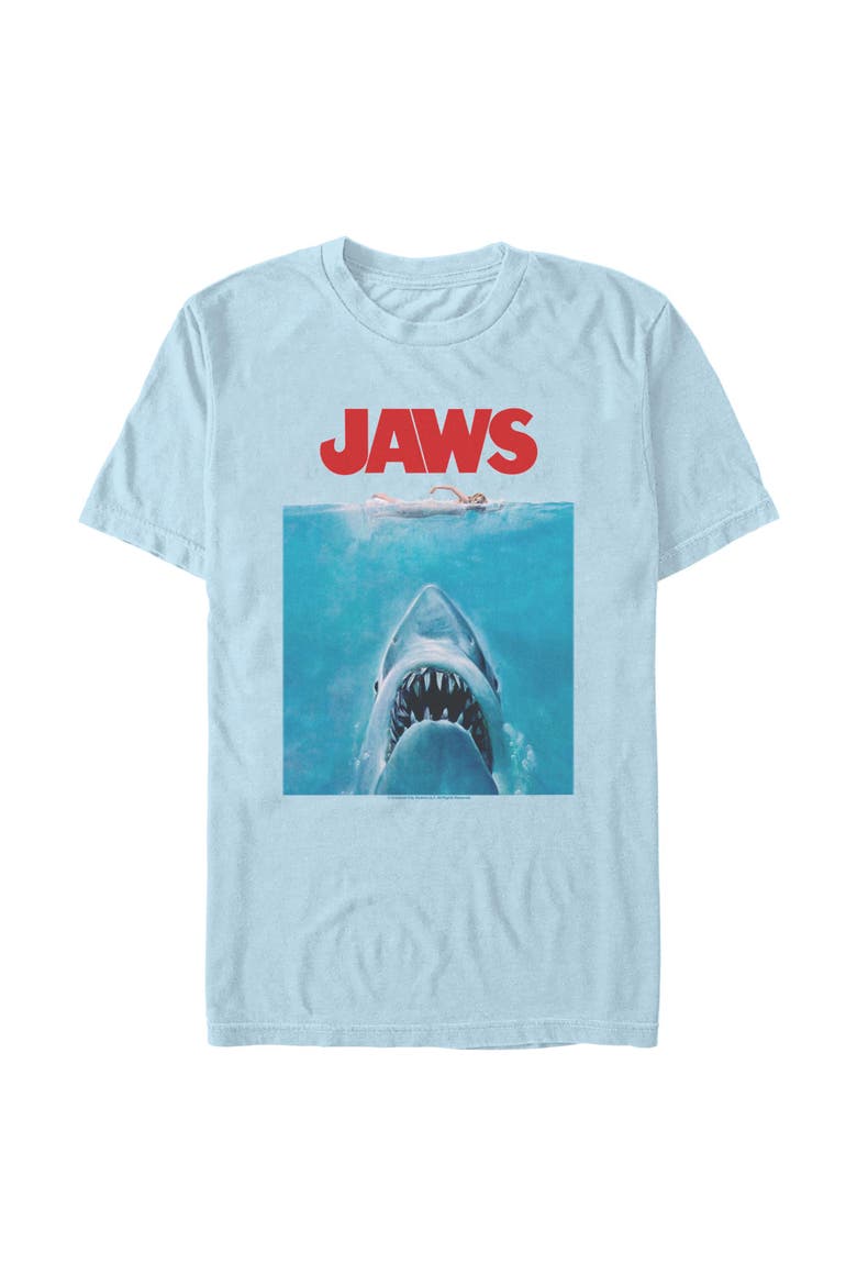 Men's Jaws Oversized Movie Poster Graphic T-Shirt, Main, color, Light Blue
