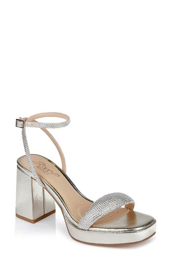 Jewel Badgley Mischka Women's Teddi Platform Sandals In Gold Textile