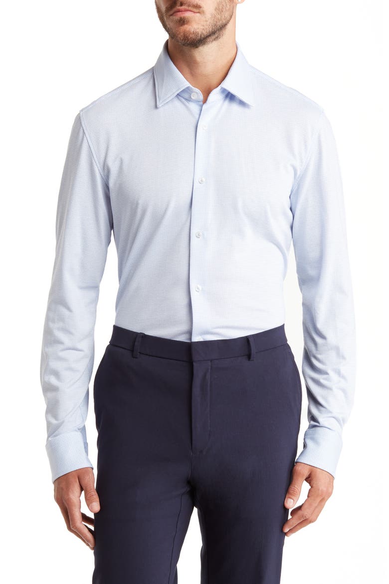 Hank Stretch Dot Dress Shirt, Main, color, LT PAST/BU