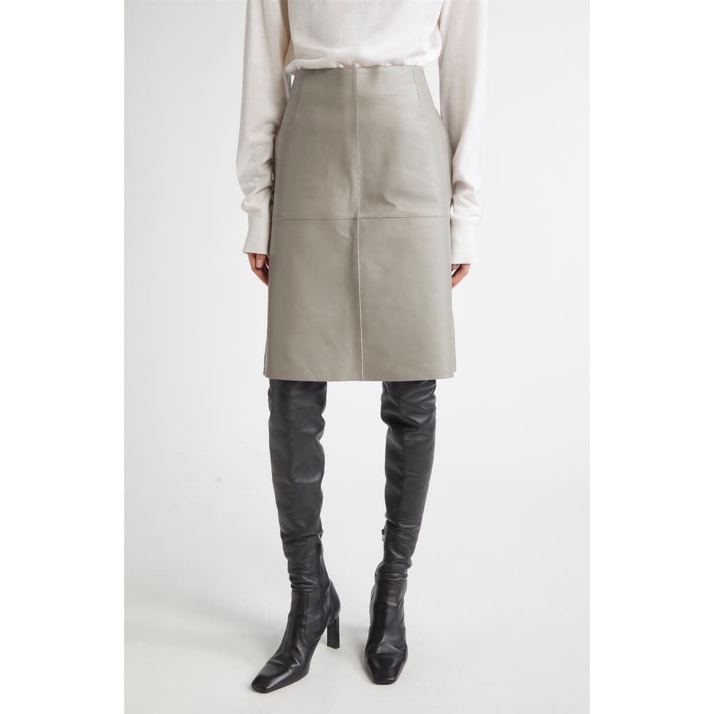Totême Toteme Panelled Lambskin Leather Skirt In Gray
