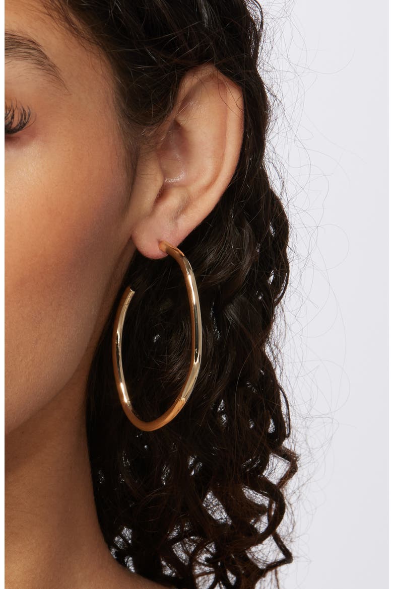Oval Hoop Earrings, Alternate, color, GOLD