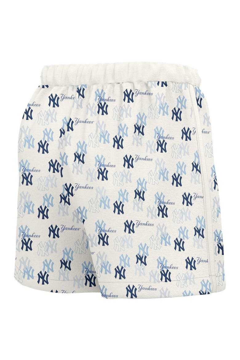 Women's Lusso  White New York Yankees Marge Shorts, Alternate, color, White
