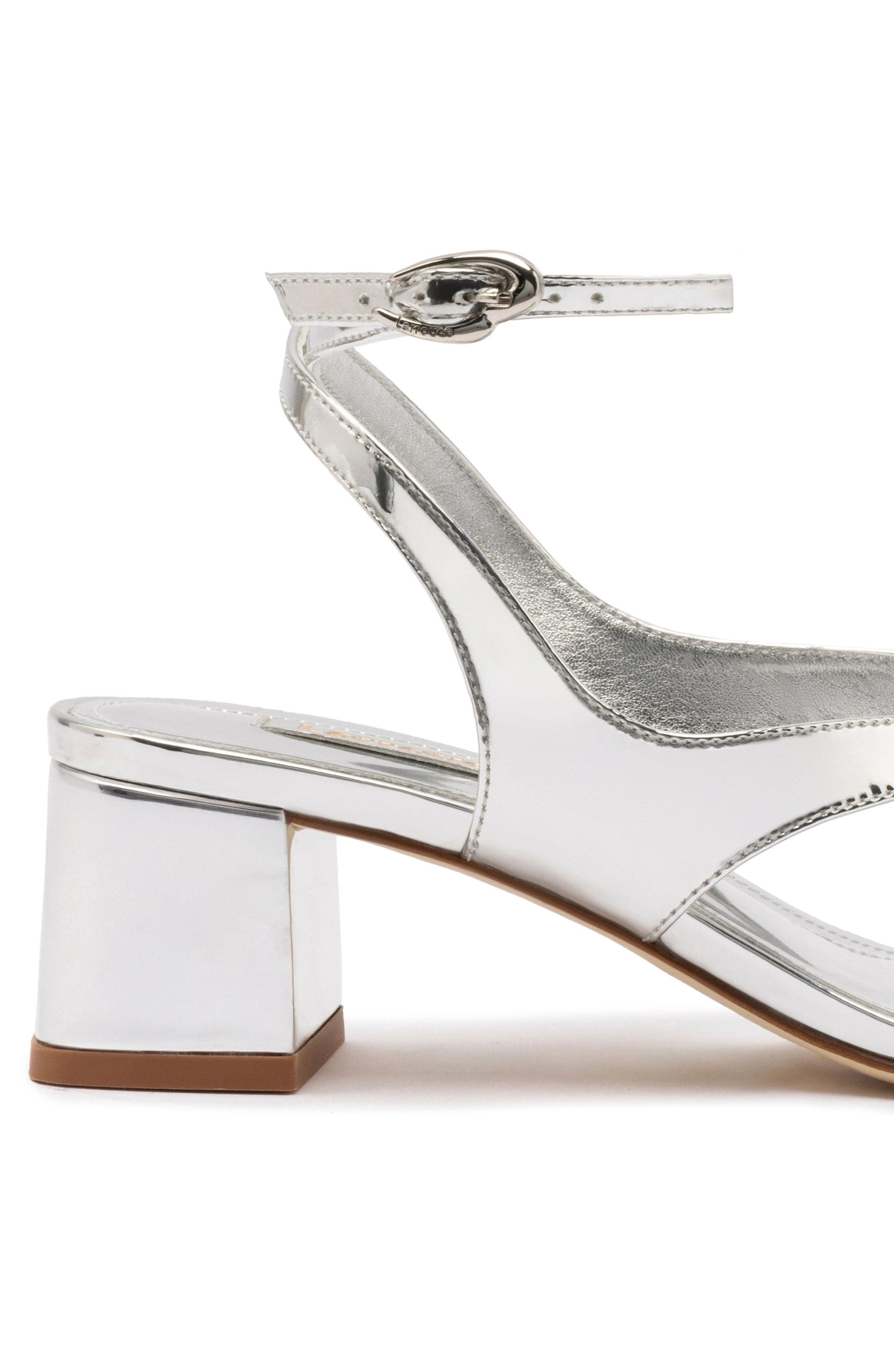Gaia Block Sandal, Alternate, color, Silver