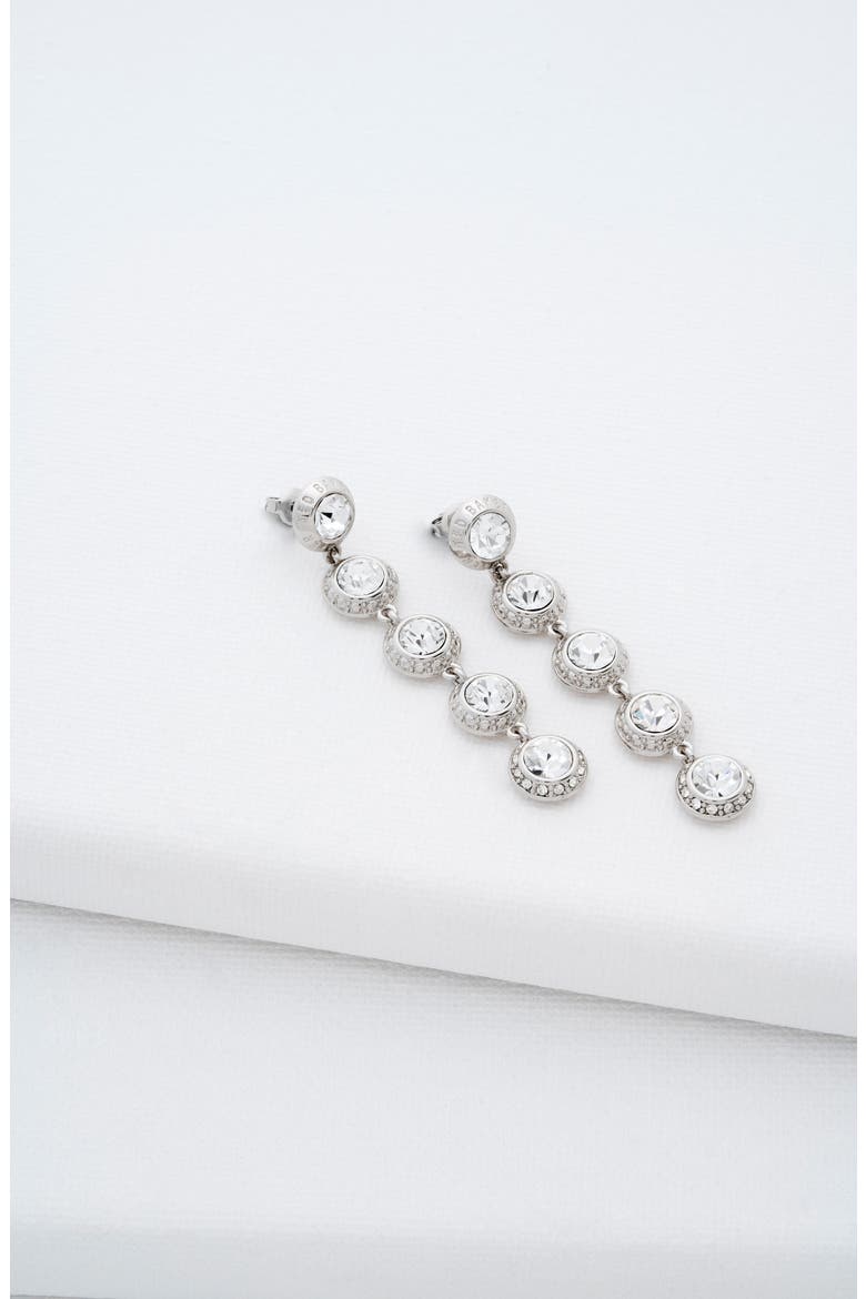 Sorella Linear Drop Earrings, Alternate, color, SILVER TONE/ CLEAR CRYSTAL