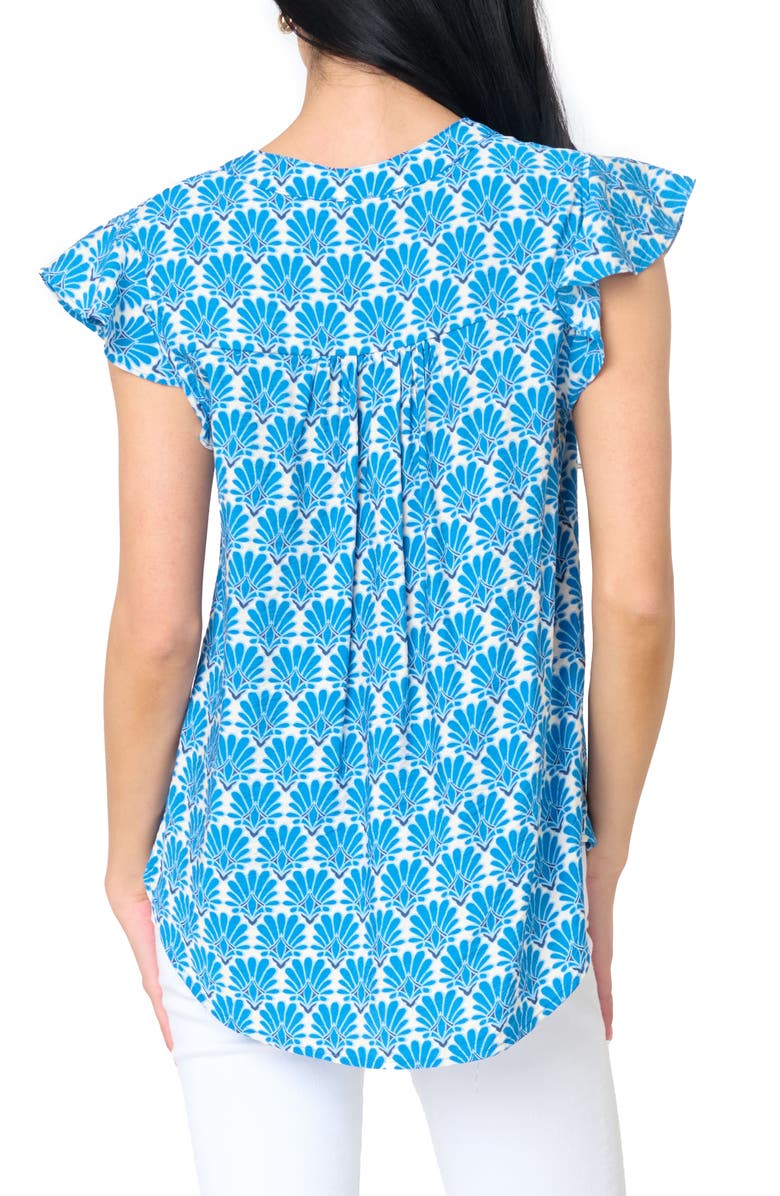 GIBSONLOOK Notch Neck Flutter Sleeve High-Low Top, Alternate, color,