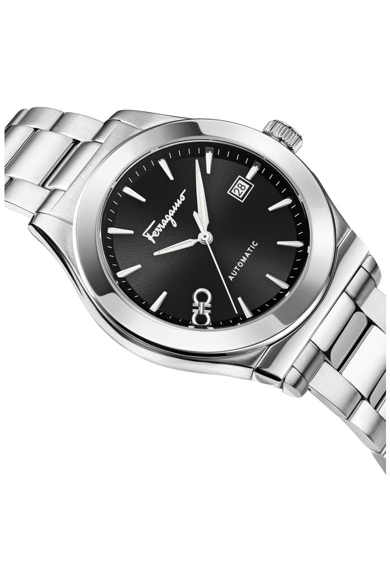 1927 Automatic Bracelet Watch, 42mm, Alternate, color, BLACK/ STAINLESS STEEL