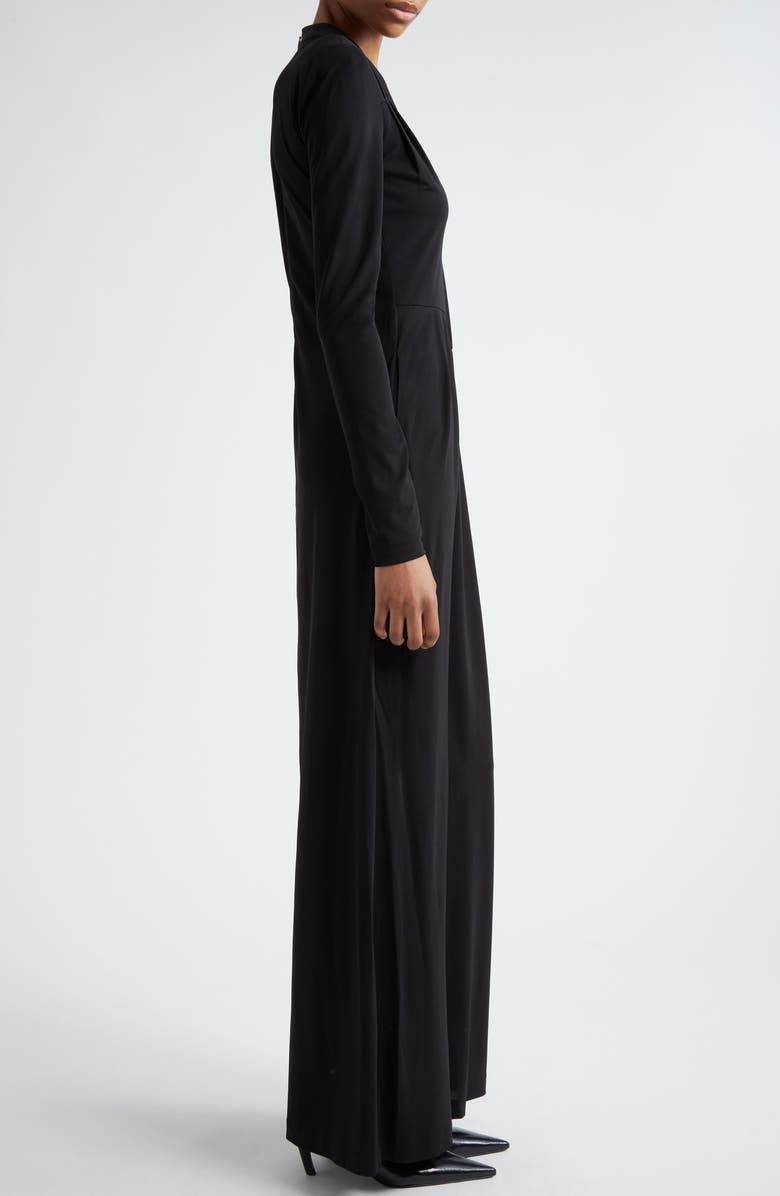 Emporio Armani Cutout Long Sleeve Gown, Alternate, color, 