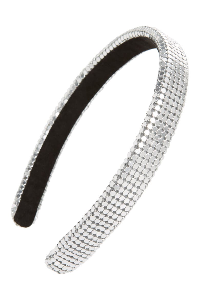 Chain Mail Headband, Main, color, SILVER