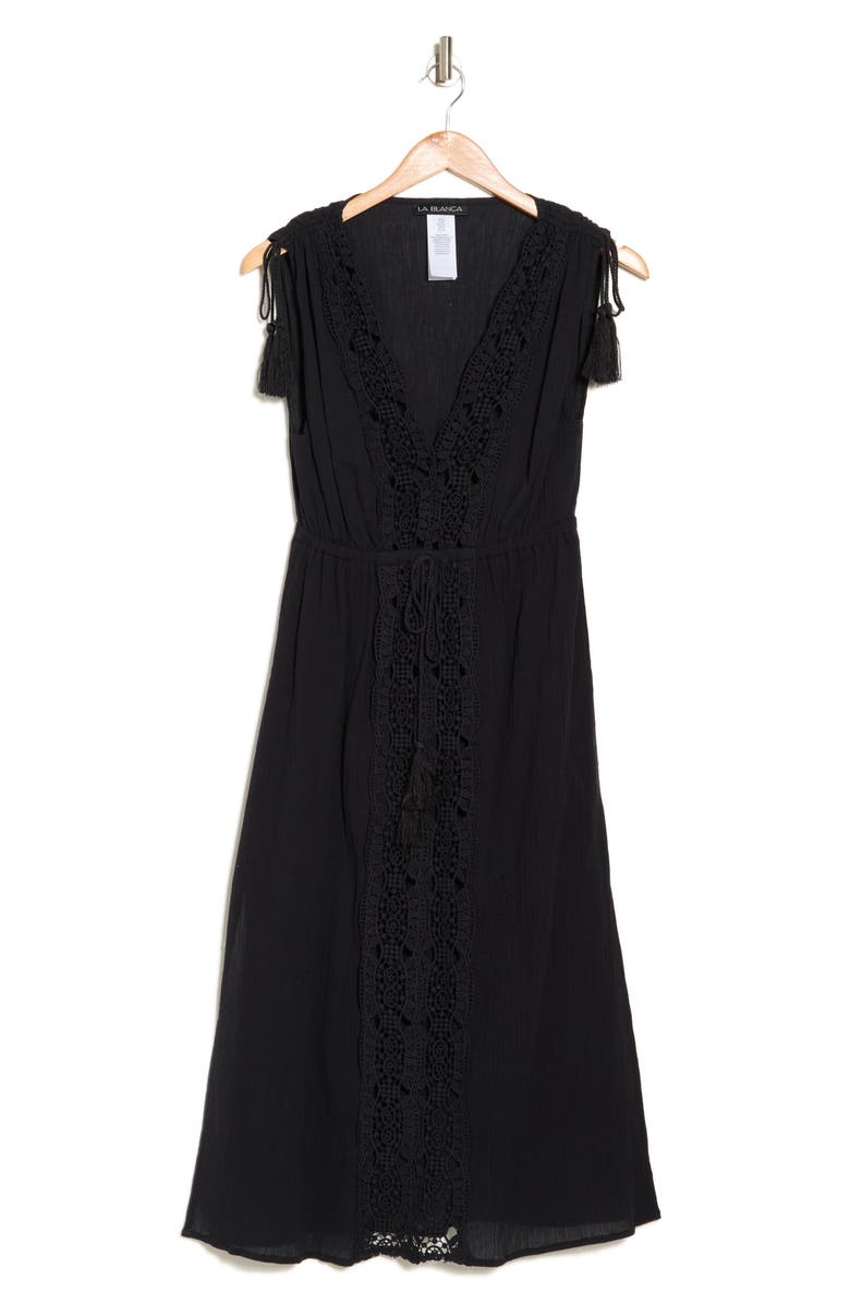 La Blanca Island Fare Midi Cover-Up Dress, Alternate, color, 