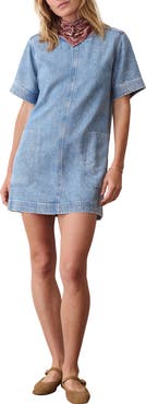 Marine Layer Izzy Denim Shift Minidress